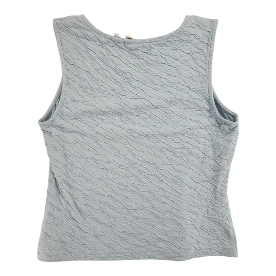 C&C California Women's Light Blue Textured Tank Top Casual Sleeveless L - Image 2 of 4