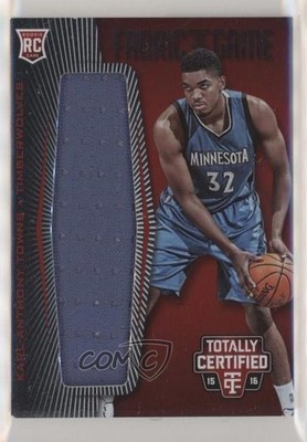 2015-16 Panini Totally Certified Red 95/199 Karl-Anthony Towns #FRJ-KT RC 2u3
