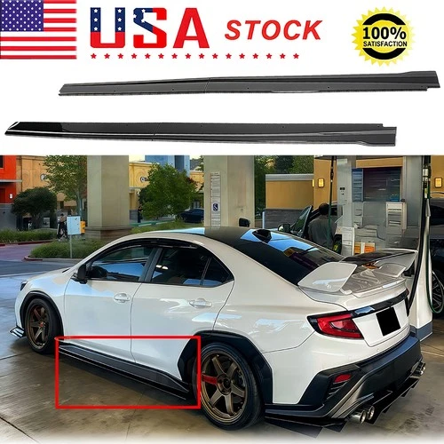Side Skirt Extension Splitter Glossy Black For Subaru WRX VB 2022-2025 STI Style