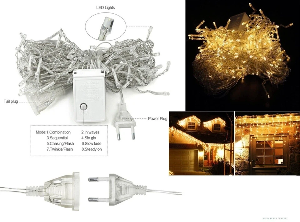 Lumières de Noël LED 4M, chaîne lumineuse étanche IP44, lumières de Noël - Photo 2/4