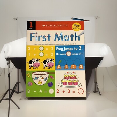 Scholastic WIPE CLEAN Grade 1 First Math Book Reusable Reading Fun Learning 