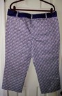 TALBOTS CROP PANTS EGGPLANT PRINT SIZE 18 NWT — photo 2