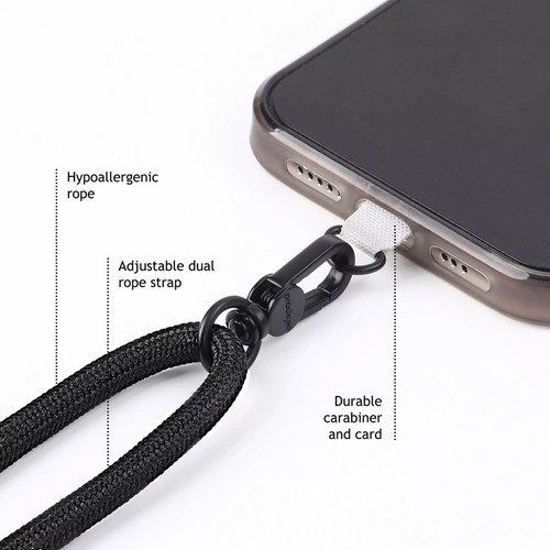 PRODIGEE UNIVERSAL ADJUSTABLE NECK STRAP IN SLEEK BLACK - 第 2/3 張圖片