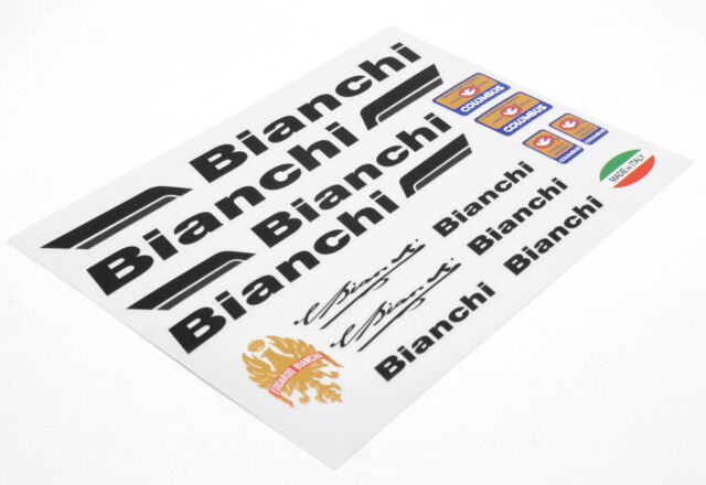 BIANCHI Decals Sticker Aufkleber Dekor 16-teilig Set Rennrad road bike - schwarz