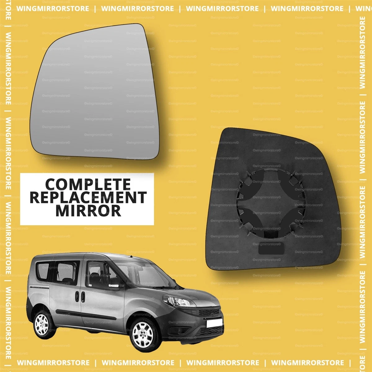 Left side for Fiat Doblo 2010 2022 wing mirror glass eBay