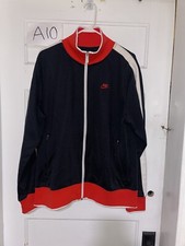 Nike Track Jacket With Full Zipper Black With Red And White Detailing Large