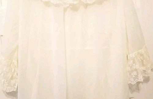 Vestaglia vintage Radcliffe donna taglia media avorio pizzo vestaglia lingerie - Foto 9 di 12
