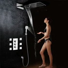 Chrome Shower Faucet Rain Waterfall Head Faucet Set Valve Mixer Tap Hand Sprayer