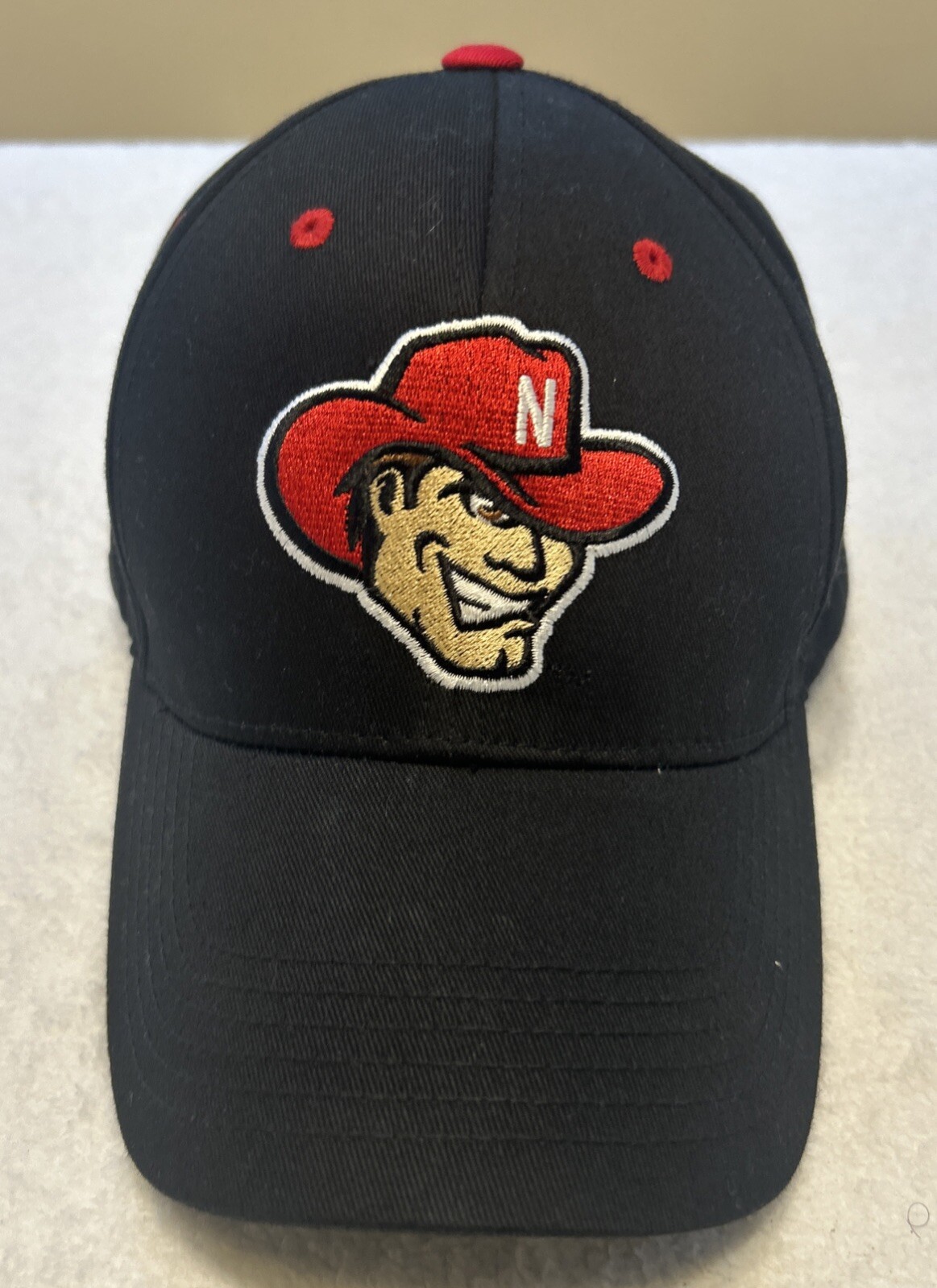 Nebraska Huskers Adjustable Black Strapback NCAA Football Cap OSFA