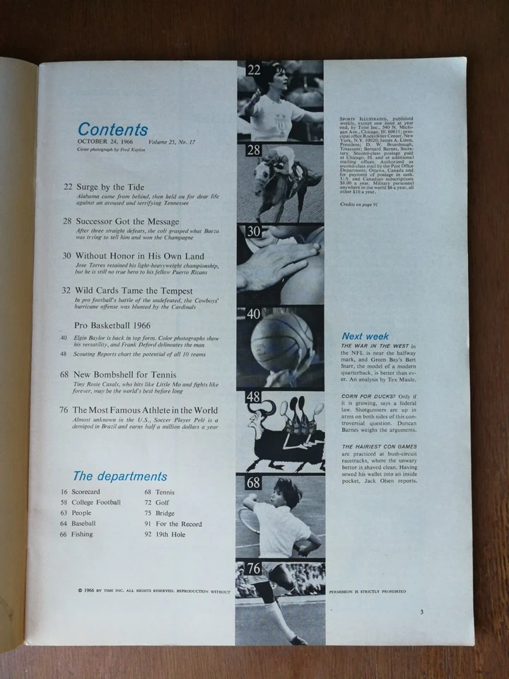 Sports Illustrated 24 de octubre de 1966 Elgin Baylor Los Angeles Lakers 325 Foto 2 de 2