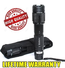 Vipertek Metal Self Defense Stun Gun Rechargeable  with LED FlashLight