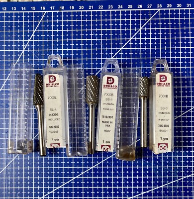 3er Set Drillco Schneidwerkzeuge. Hartmetallfrässtift. Neu Originalverpackt.
