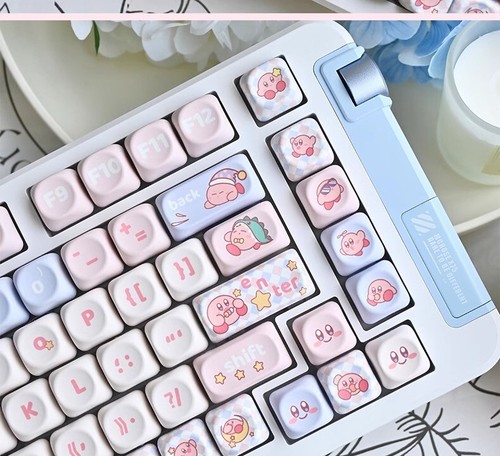Anime Kirby Theme 135/141 Keys Keycaps OMA Height PBT For Mechanica keyboard - Picture 14 of 15