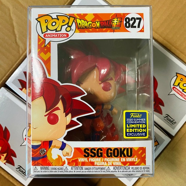 SDCC 2020 FUNKO POP SSG GOKU DRAGONBALL SUPER...WITH PROTECTOR | eBay