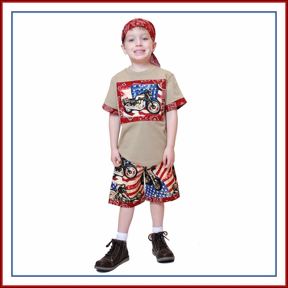 BonEful Fabric FQ Cotton Quilt VTG Brown Red Cream Bike Dot Stripe Calico Flower - Image 4 of 4