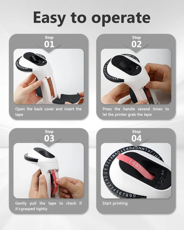 Embossing Label Maker Machine with 3 Rolls Emboss Tapes for Home DIY Crafting - Image 3 of 4