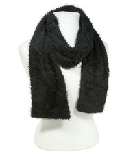 Scarf - Chenille -Black Color - SF-S1325BK