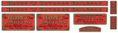 BUDDY-L OUTDOOR RAILROAD 963 DECAL SET