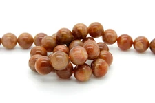 Sun Stone Sunstone Smooth Polished Round Ball Sphere Natural Gemstone Beads RN72