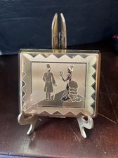 Elgin American Gold Tone Victorian Man Woman Ladies Powder Compact