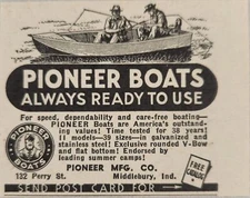 1949 Print Ad Pioneer Galvanized & Stainless Steel Boats Middlebury,Indiana