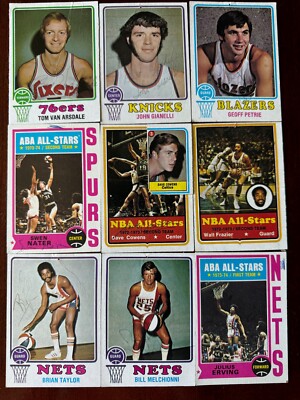 Lot of 9 - Signed Basketball Cards (1960s-70s Famous Players