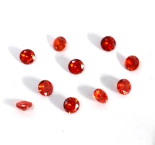 Exquisite 10 Pieces 6x4 mm Round Shape Natural Orange Sapphire Loose Gemstone