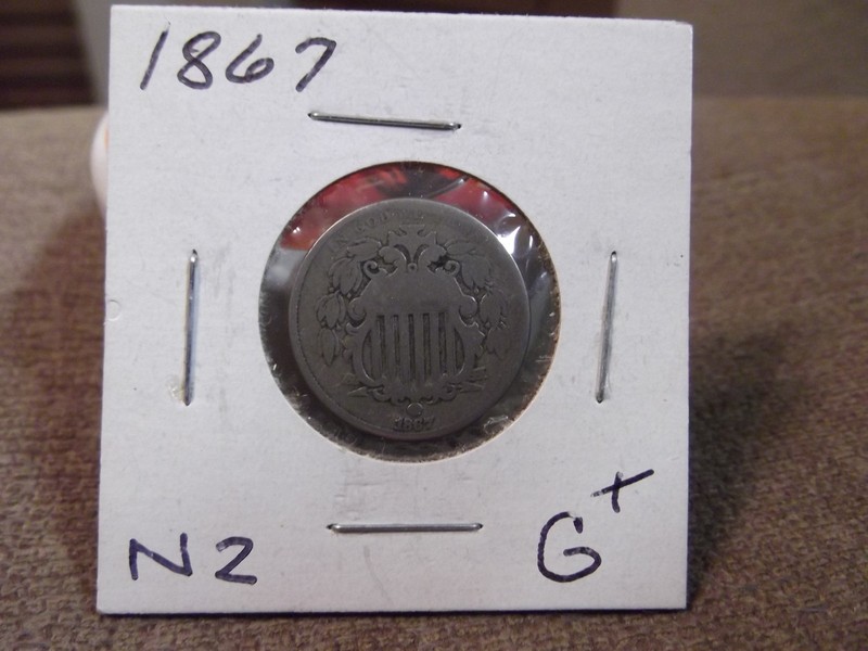 1867 SHIELD  NICKLE GOOD+ (N2)