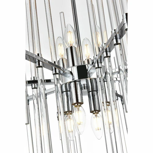 Chrome Sputnik Foyer Kitchen Island or Dining Room Chandelier 8 Light Fixture - Picture 7 of 9