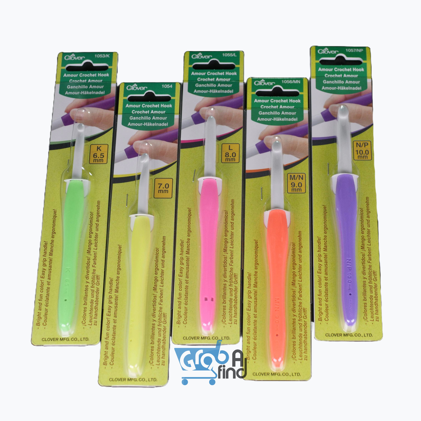 Clover Amour Crochet Hooks - Set of 5 - for Working with Thick Yarns