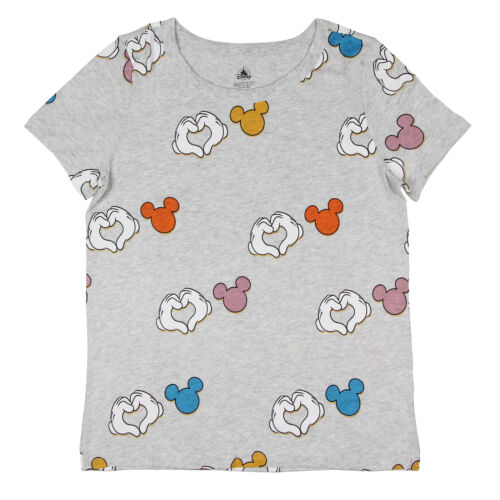 T-shirt Disney donna Topolino cuore mani stampa tuttover adulto - Foto 1 di 3