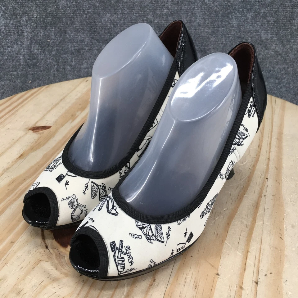 Donald J Pliner Heels Womens 7 Pump Multicolor Slip On Casual Peep Toe Stilleto - Image 3 of 4