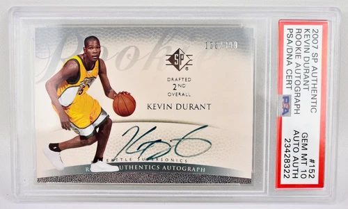 2007-08 SP Authentic Kevin Durant ROOKIE RC AUTO /399 SP #152 GEM MINT - PSA 10!