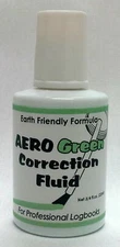 AeroGreen Correction Fluid for Professional Logbooks by Aero Phoenix