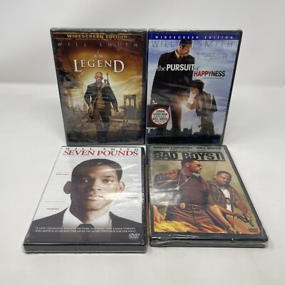 Will Smith - Pursuit Happyness/I Am Legend/7 Pounds/Bad Boys 2 (4 DVD Lot) New