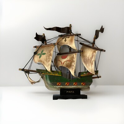 VTG Model Pinta Wooden Sail Boat (Christopher Columbus Ship), 9 3/4'' L