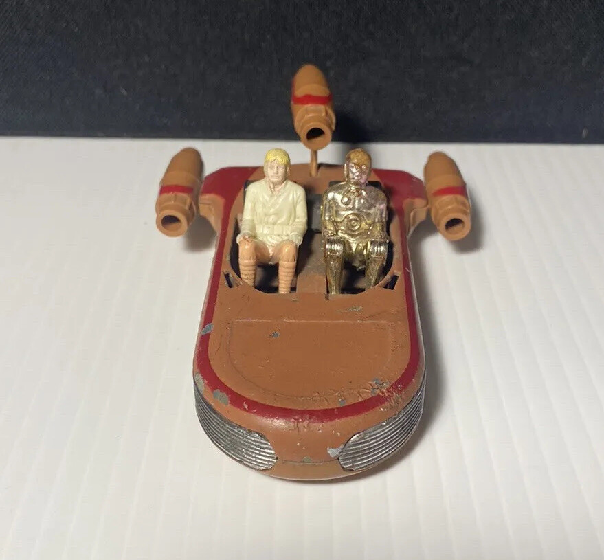 Vintage Star Wars Landspeeder Vehicle w/ Luke & C-3PO 1978 Kenner