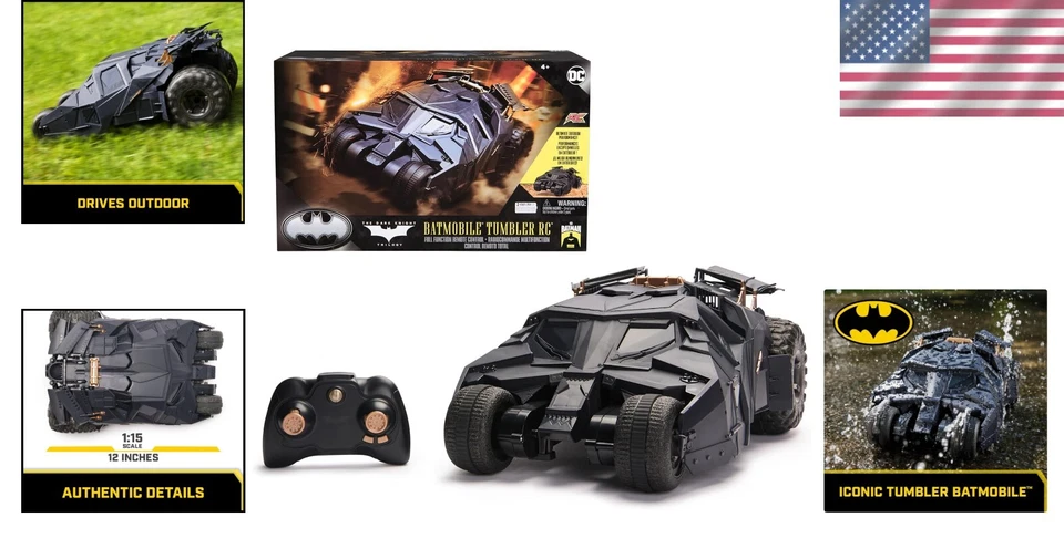 High-Speed Batman Batmobile Tumbler RC - 1:15 Scale Remote Control Adventure - Image 2 of 4