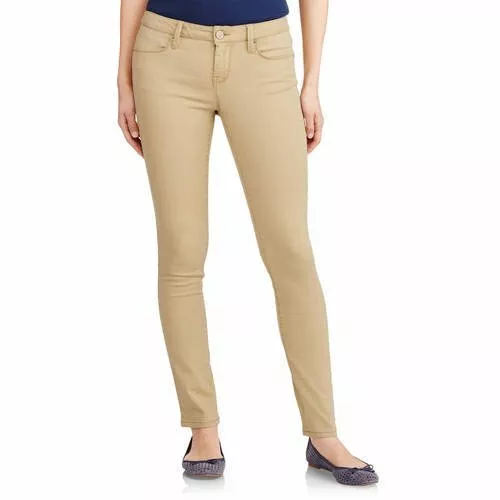 Khaki skinny jeans for juniors clearance