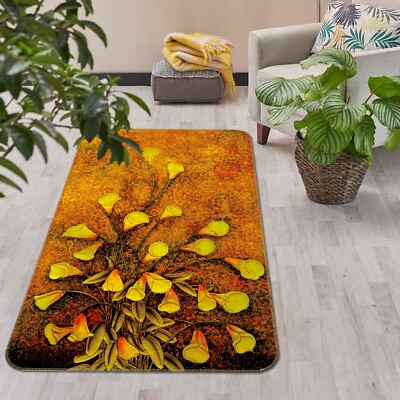 3D Retro Style Flower NAO7741 Game Rug Mat Elegant Photo Carpet Mat Fay