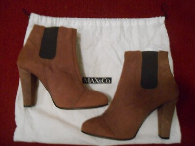 Max Mara Suede Booties Plum Size 9 or 39 High Heels Max & Co