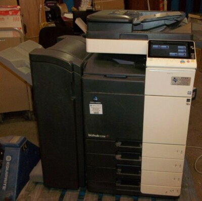 KONICA MINOLTA C 258 COLOR 3 PUNCH STAPLE MULTIFUNCTION COPIER MACHINE (000)