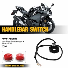 7/8" Motorcycle Handlebar 7/8" On Off Switch ATV Motorbike Scooter Waterproof
