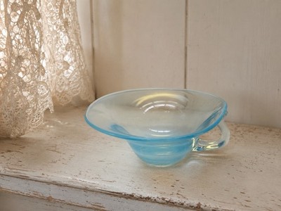 VTG Fostoria Caribee Opal Blue Seascape 5.75'' Dip Candy Bowl