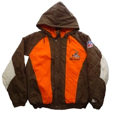 Starter Pro Line L NFL Cleveland Browns Jacket 90s VTG Nylon Korea Quilted Zip
