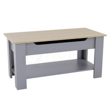 Wooden Coffee Table Lift Up Storage Top With Shelf Living Room Furniture