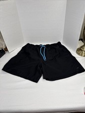 Laguna Originals Soft Men's Black Aqua Draw String Lined Swim Trunks Size XL