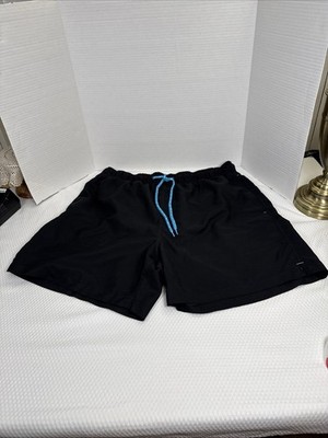 Laguna Originals Soft Men's Black Aqua Draw String Lined Swim Trunks Size XL