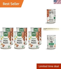 Delicious Organic Pinto Beans, 15.5 oz (Set of 6) - Perfect for Savory Dishes