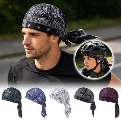 Paisley Cooling Headscarf Cap Elastic Cycling Sports Liner Bandanas for Adults